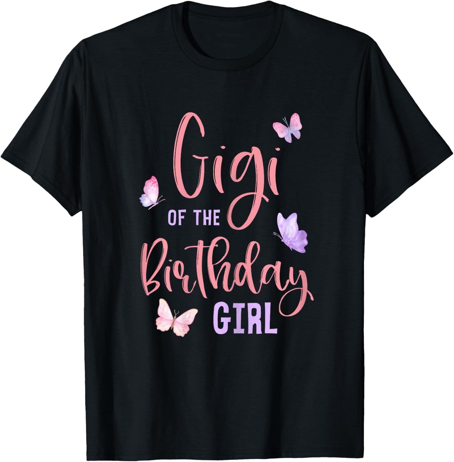 Gigi of The Birthday Girl Butterfly Party Matching Family T-Shirt - T-Shirt | Black