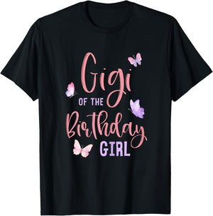 Gigi of The Birthday Girl Butterfly Party Matching Family T-Shirt - T-Shirt | Black
