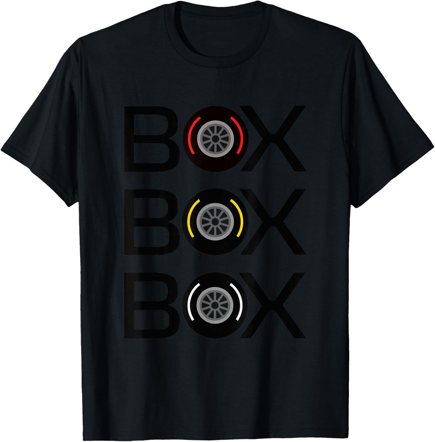 Box Box Box Radio Call to the Pit Crew Tyre Racing T-Shirt - T-Shirt | Black