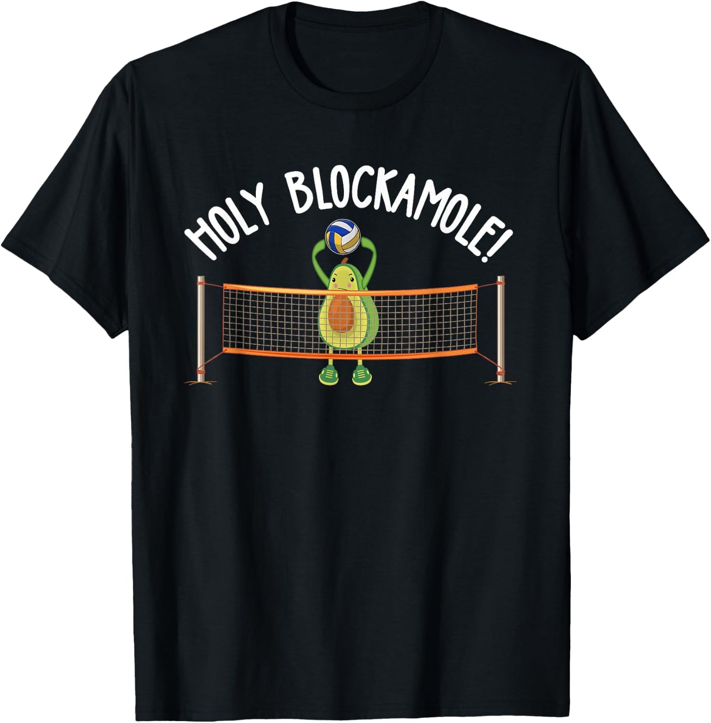 Holy Blockamole Holy Guacamole Avocado Volleyball T-Shirt - T-Shirt | Black