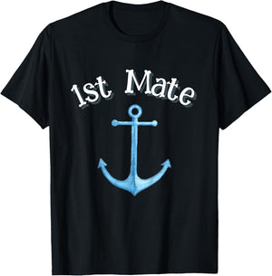 Boating Outfit for Kids Cute Boys Girls First Mate Captain T-Shirt - T-Shirt | Black