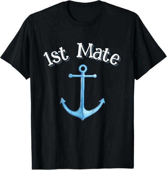 Boating Outfit for Kids Cute Boys Girls First Mate Captain T-Shirt - T-Shirt | Black