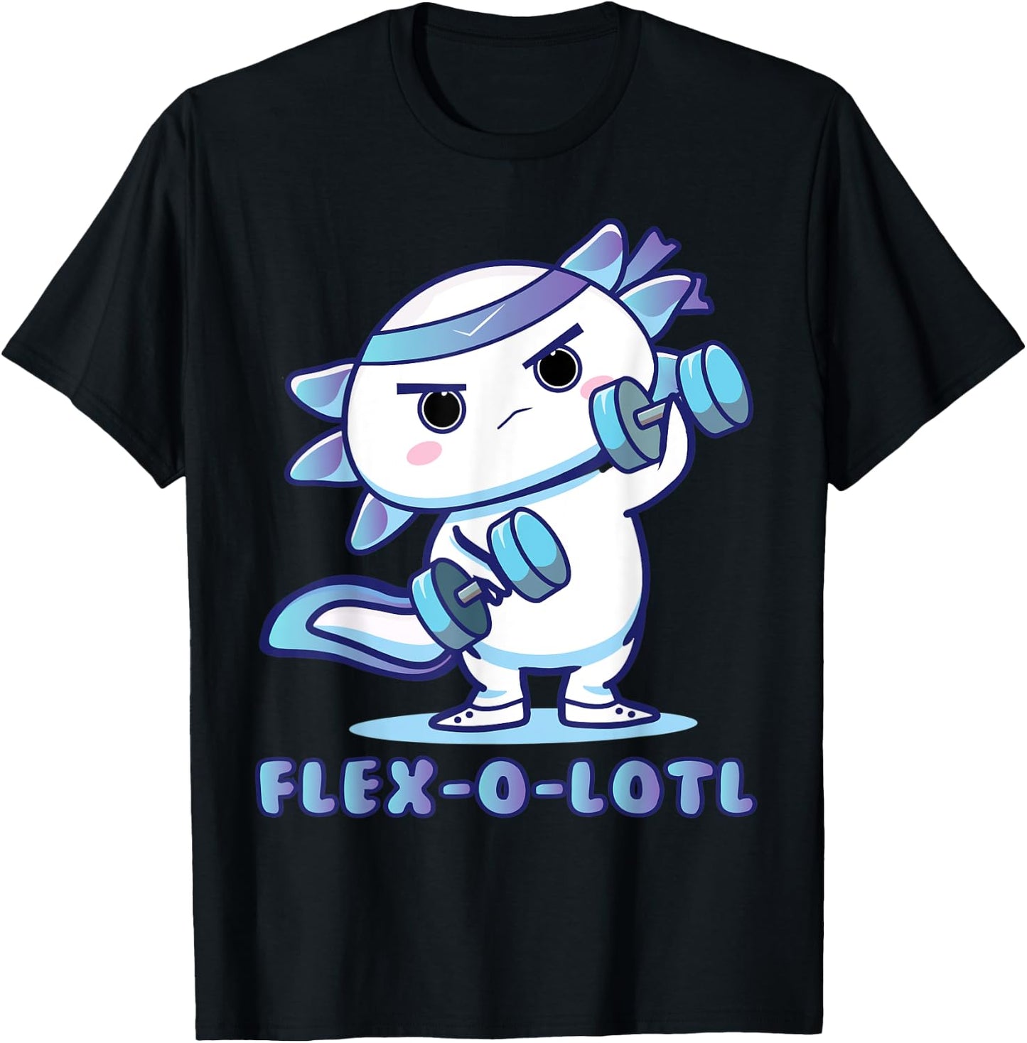 Flexolotl Axolotl Workout Mexican Salamander weightlifting T-Shirt - T-Shirt | Black