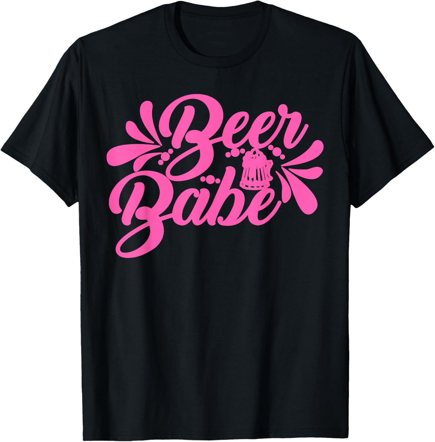 Funny Beer Babe Letter Print Drinking Booze Lover T-Shirt - T-Shirt | Black