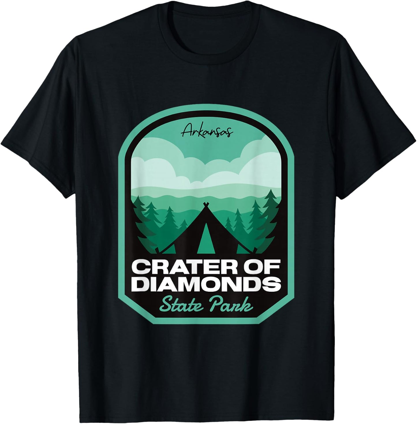 Crater of Diamonds State Park AR Camping T-Shirt - T-Shirt | Black