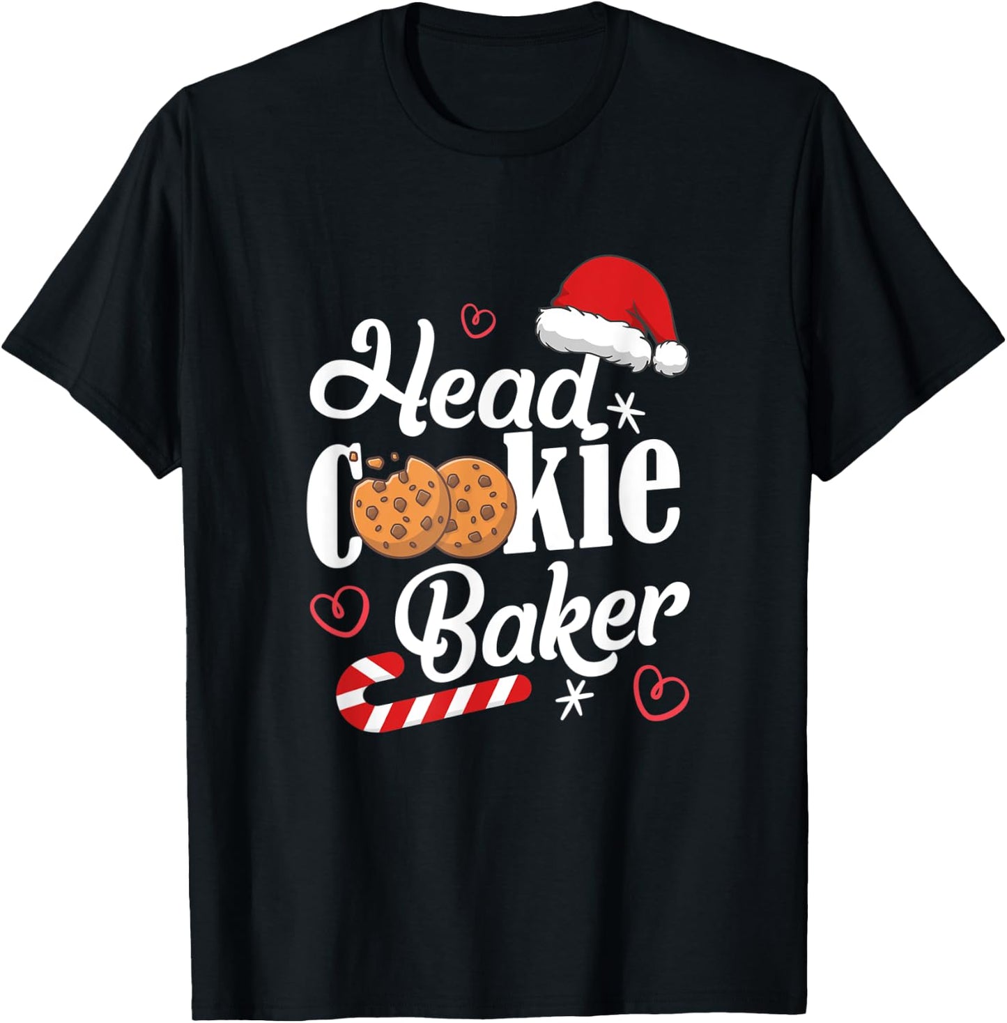 Head Cookie Baker Christmas T-Shirt - T-Shirt | Black