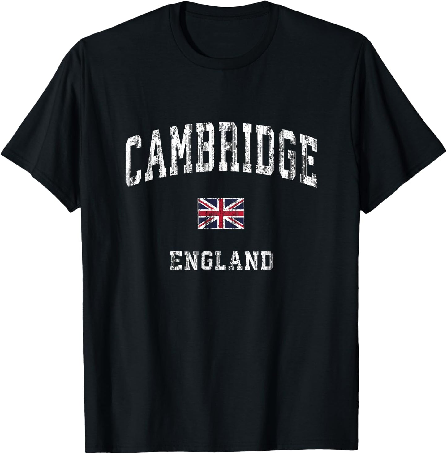 Cambridge England Vintage Athletic Sports Design T-Shirt - T-Shirt | Black