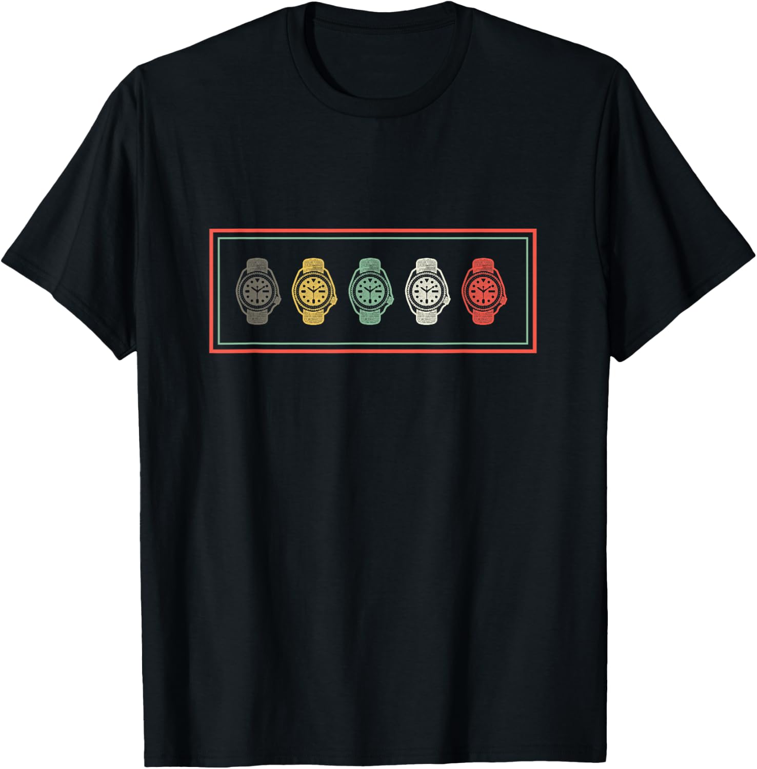 Retro Dive Watch Box Gift - Vintage Wristwatch Design T-Shirt - T-Shirt | Black