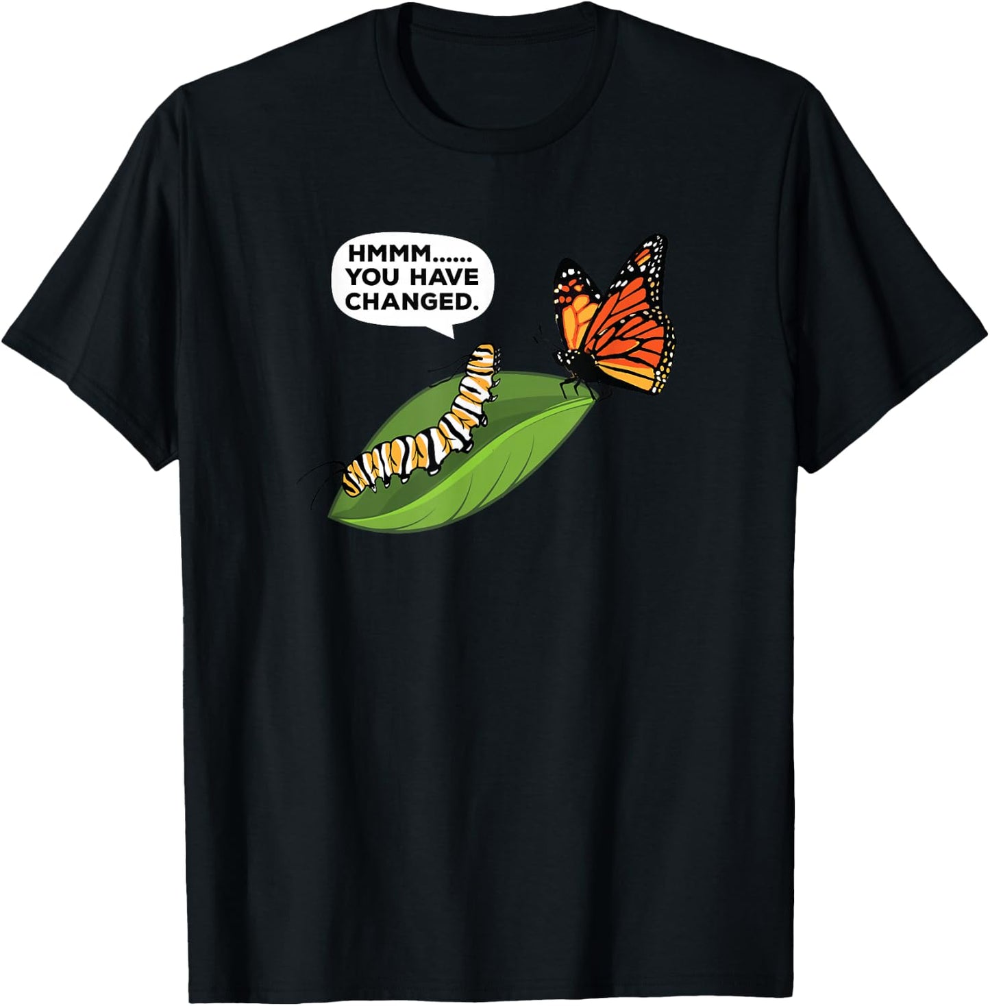 Funny Caterpillar Lifecycle Metamorphosis Monarch Butterfly T-Shirt - T-Shirt | Black