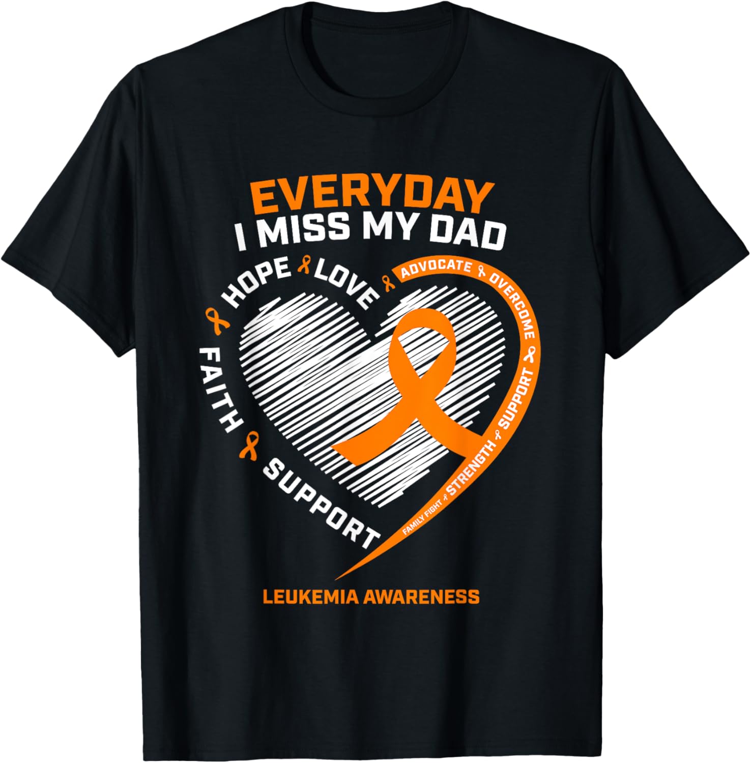 Loving Memory In Remembrance Dad Father Leukemia Awareness T-Shirt - T-Shirt | Black