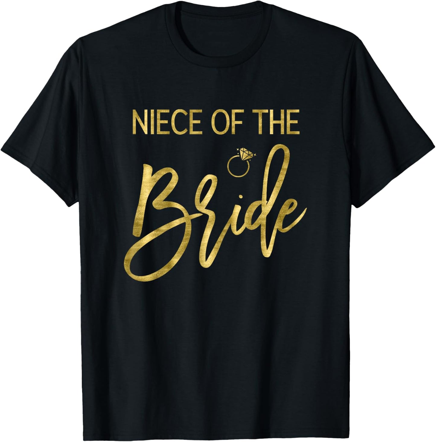 Bridal Party Niece Of The Bride Shirt Ring Graphics Light T-Shirt - T-Shirt | Black