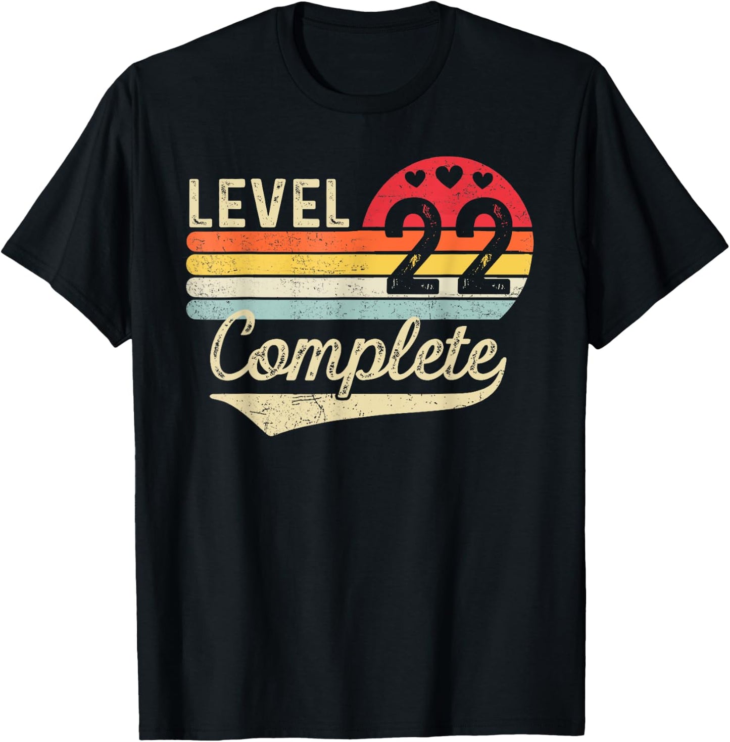 Level 22 Complete 22th Wedding Anniversary 22 Years Marriage T-Shirt - T-Shirt | Black