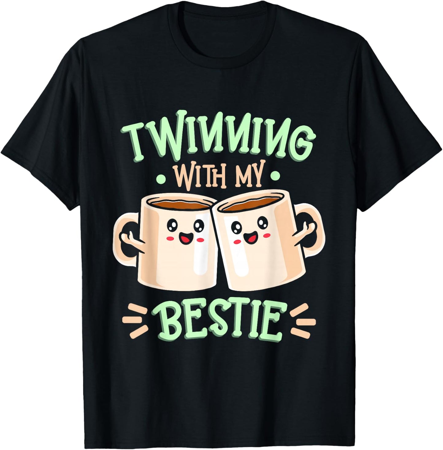 Matching Twin Spirit Week Twinning With My Bestie Coffee T-Shirt - T-Shirt | Black