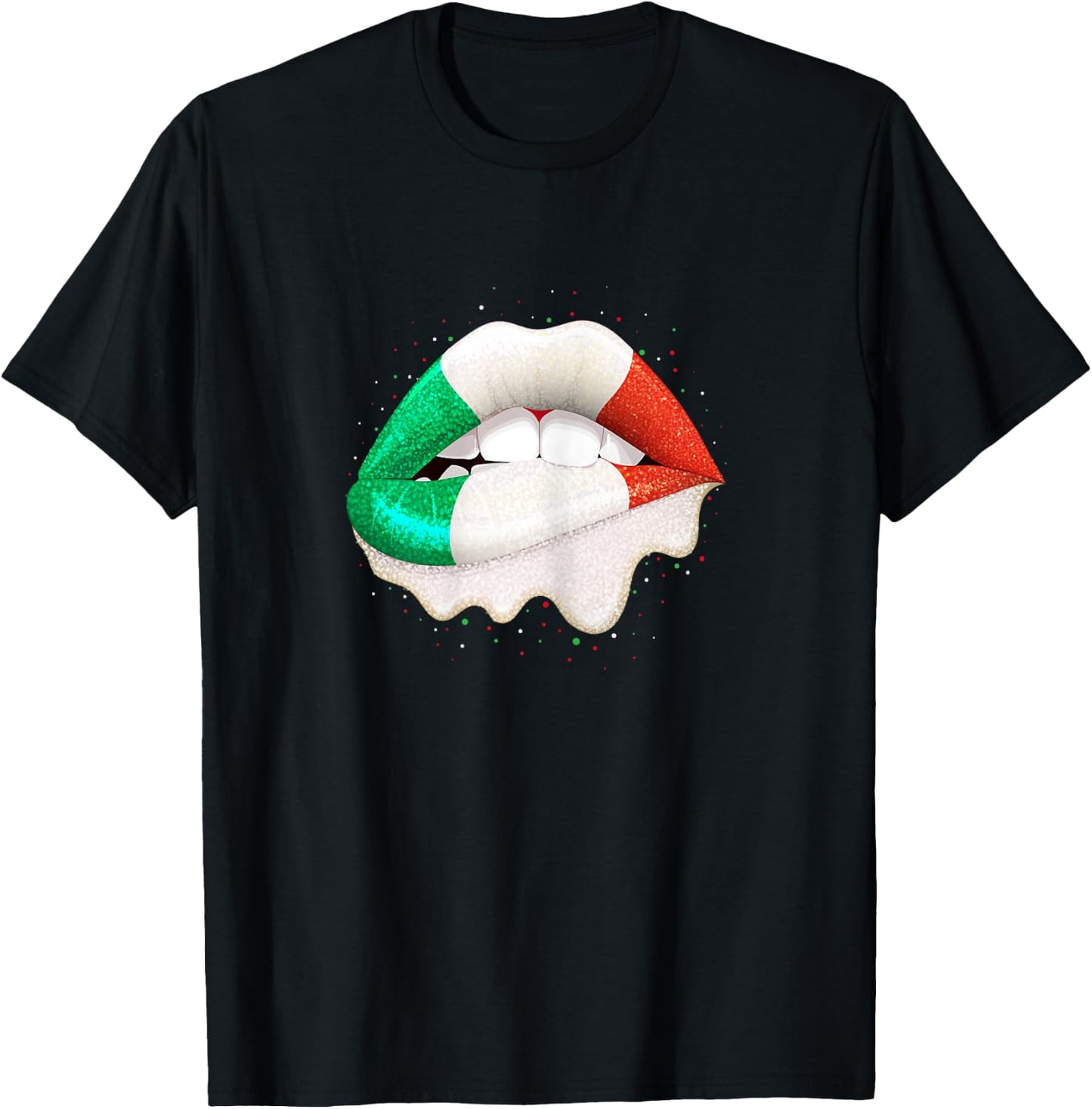 Italian Shirt Women Girls Italy Italian Flag T-Shirt - T-Shirt | Black