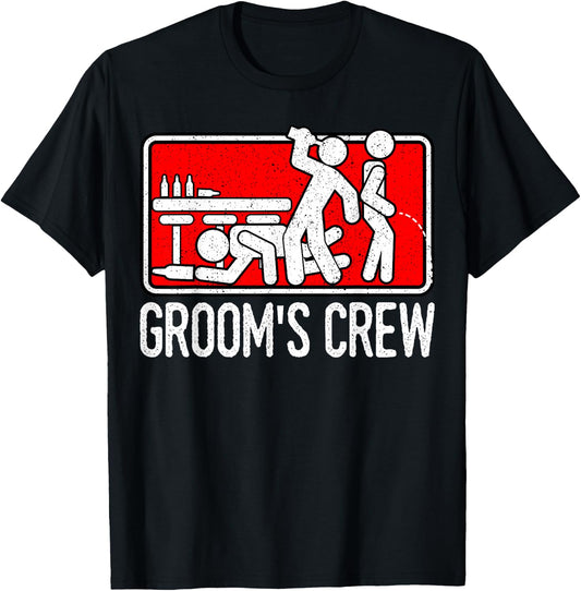 Groom's Crew Groomsmen Husband Marriage T-Shirt - T-Shirt | Black