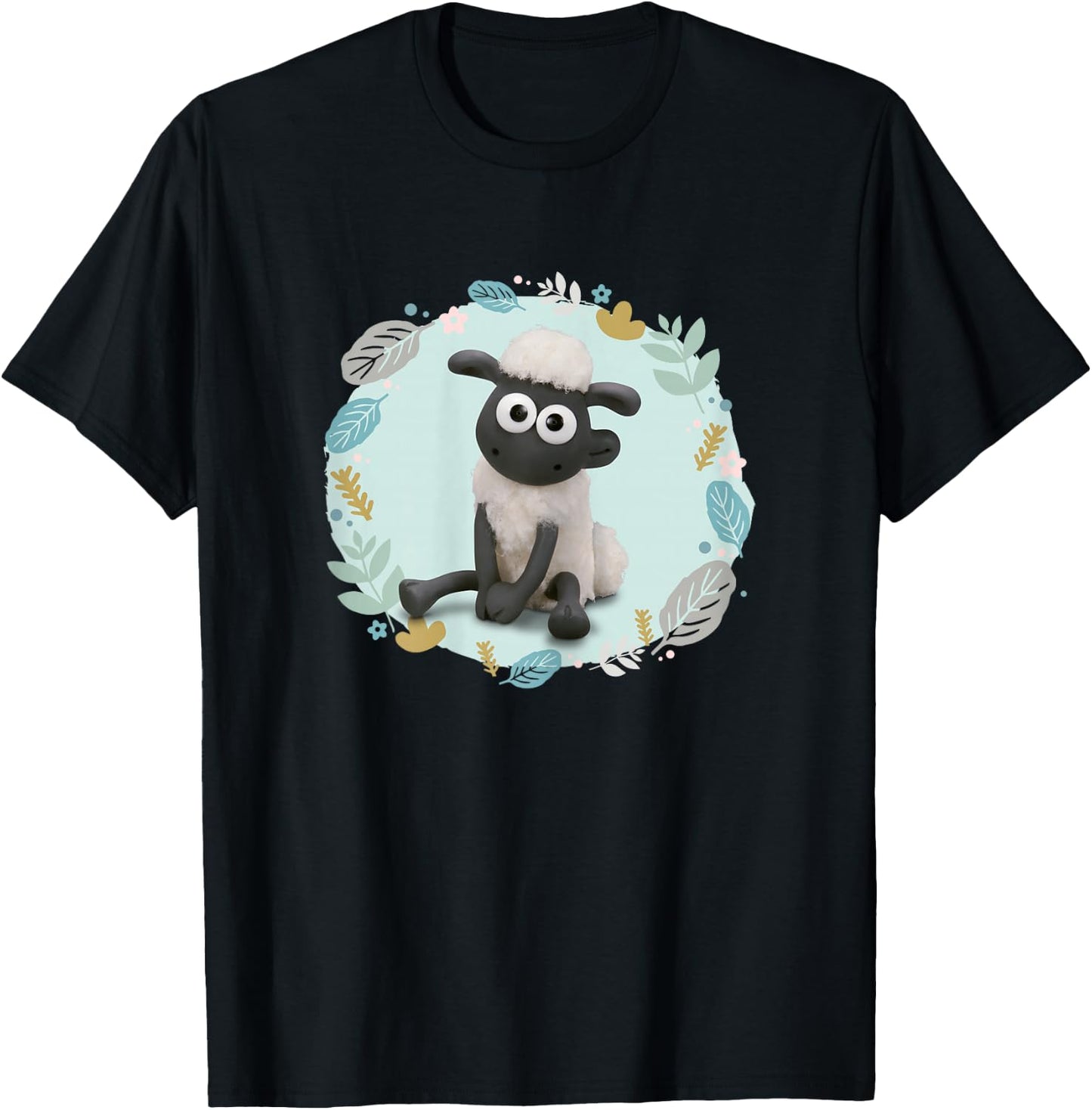 Shaun the Sheep: Baby Shaun in the Leaves T-Shirt - T-Shirt | Black
