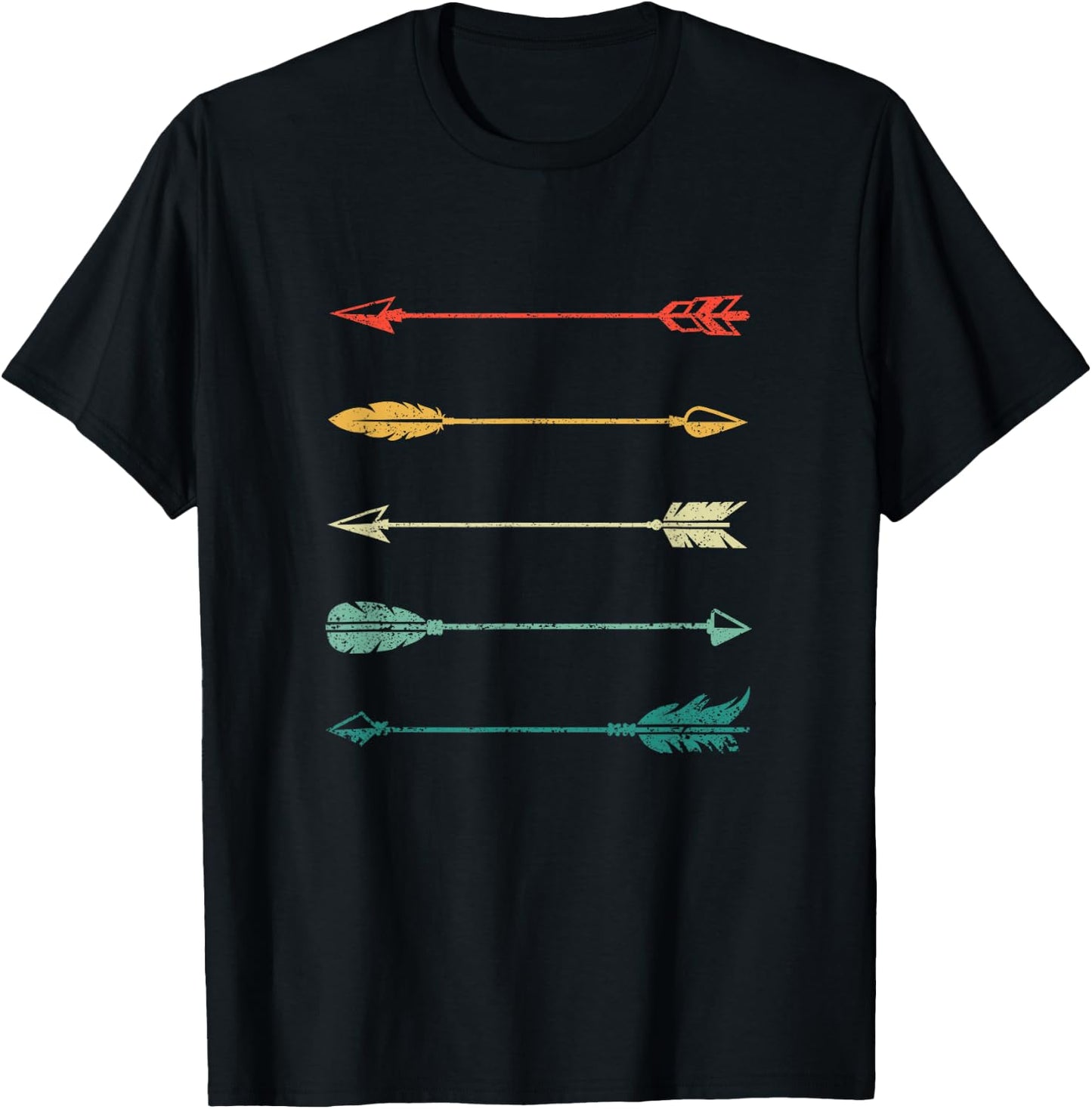 Vintage Arrow Traditional Archery Arrows Bow Hunting Retro T-Shirt - T-Shirt | Black