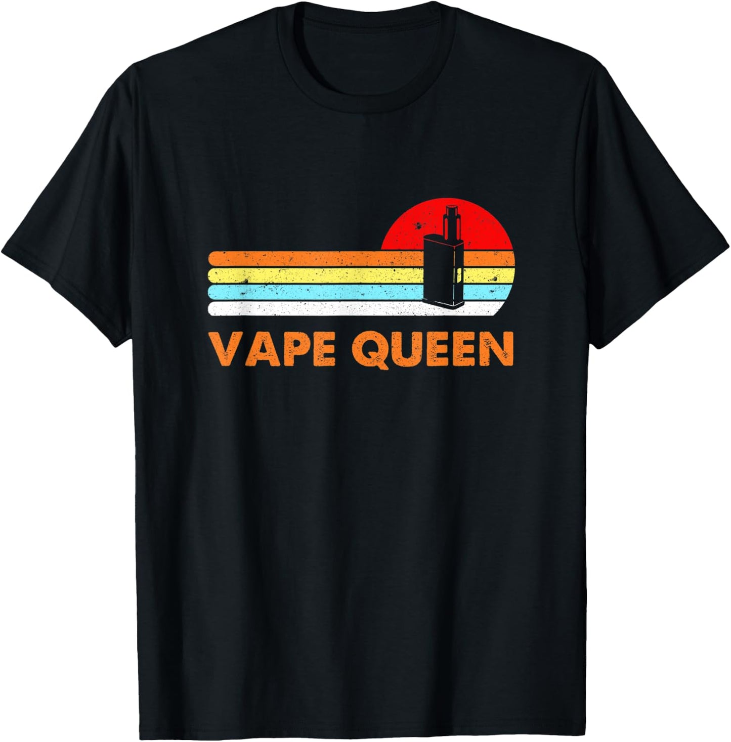 Vape Queen Juice Pen Vintage Retro Distressed Vaping Women T-Shirt - T-Shirt | Black