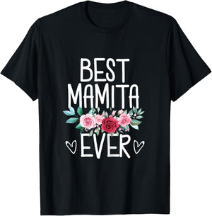 Best Mamita Ever Flowers Mother's Day From Daughter - Son T-Shirt - T-Shirt | Black