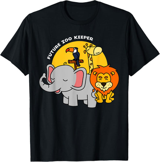 Future Zoo Keeper African Safari Boys Girls Shirt Gift T-Shirt - T-Shirt | Black