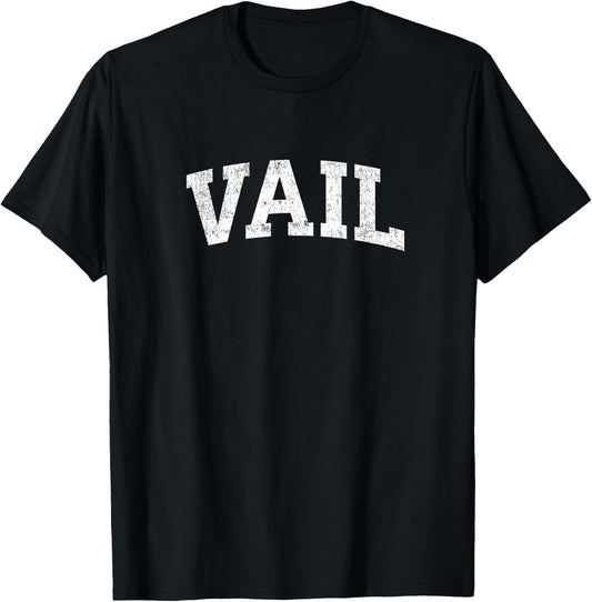 Vail Colorado CO Vintage Athletic Sports Design T-Shirt - T-Shirt | Black