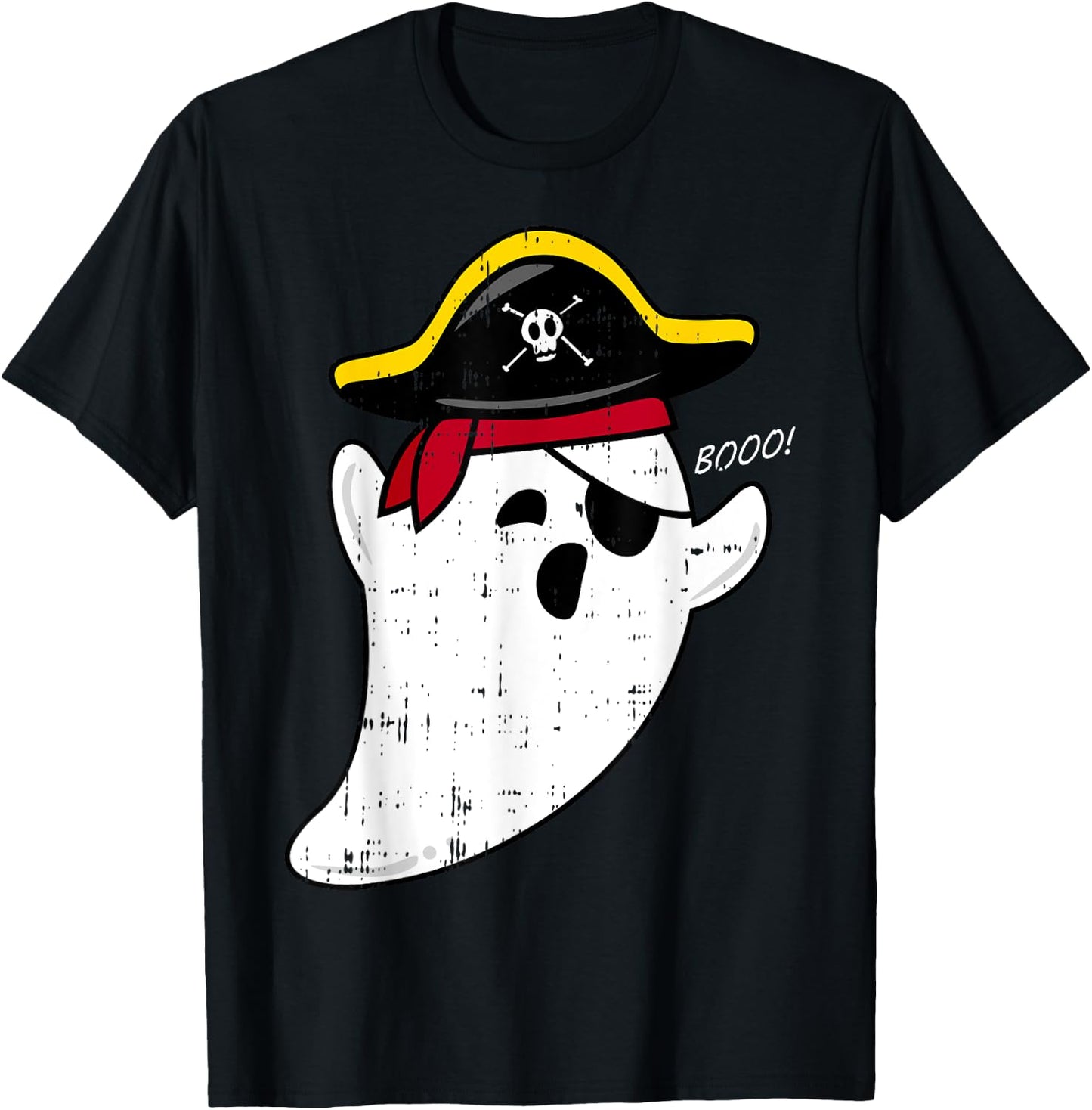 Scary Cute Ghost Pirate Boo Costume Easy Halloween Gifts T-Shirt - T-Shirt | Black