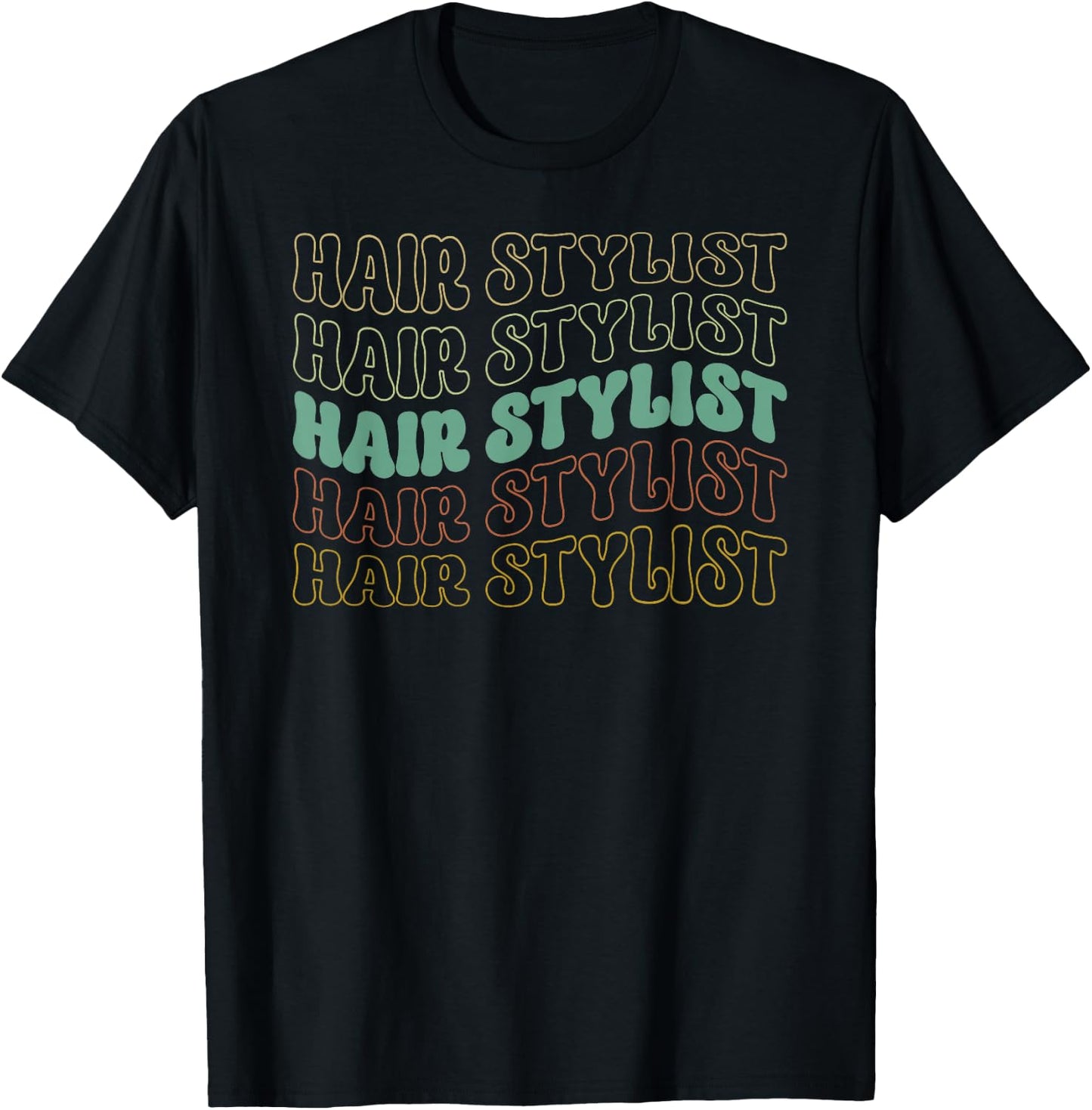 Hair Stylist Retro Groovy Hairdresser Salon Barber Men Women T-Shirt - T-Shirt | Black
