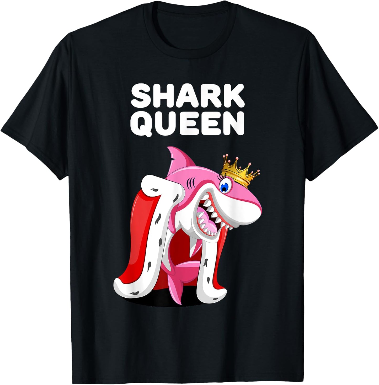 Shark Queen | Girls Shark | Shark T-Shirt - T-Shirt | Black