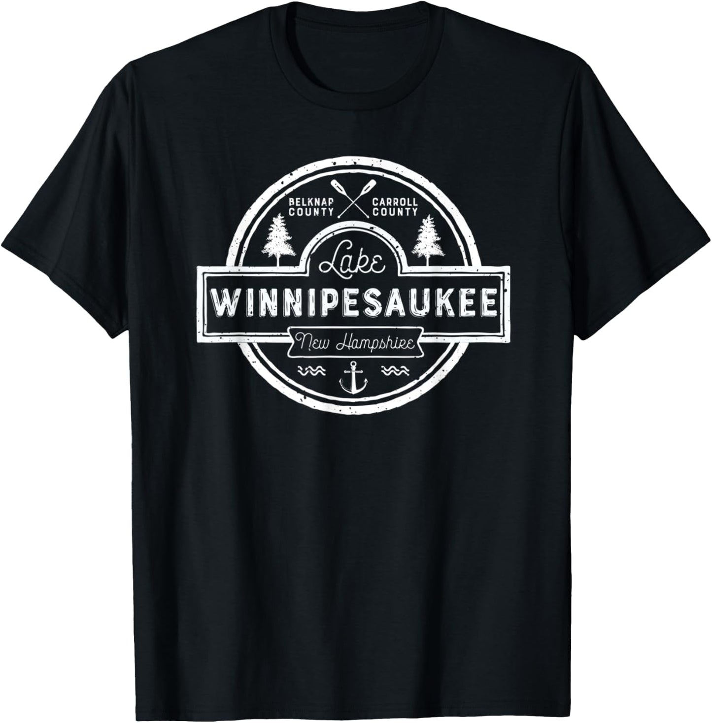 Lake Winnipesaukee New Hampshire Camping T-Shirt - T-Shirt | Black