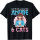 Just A Girl Who Loves Anime and Cats Cute Cat Lover Teens T-Shirt - T-Shirt | Black