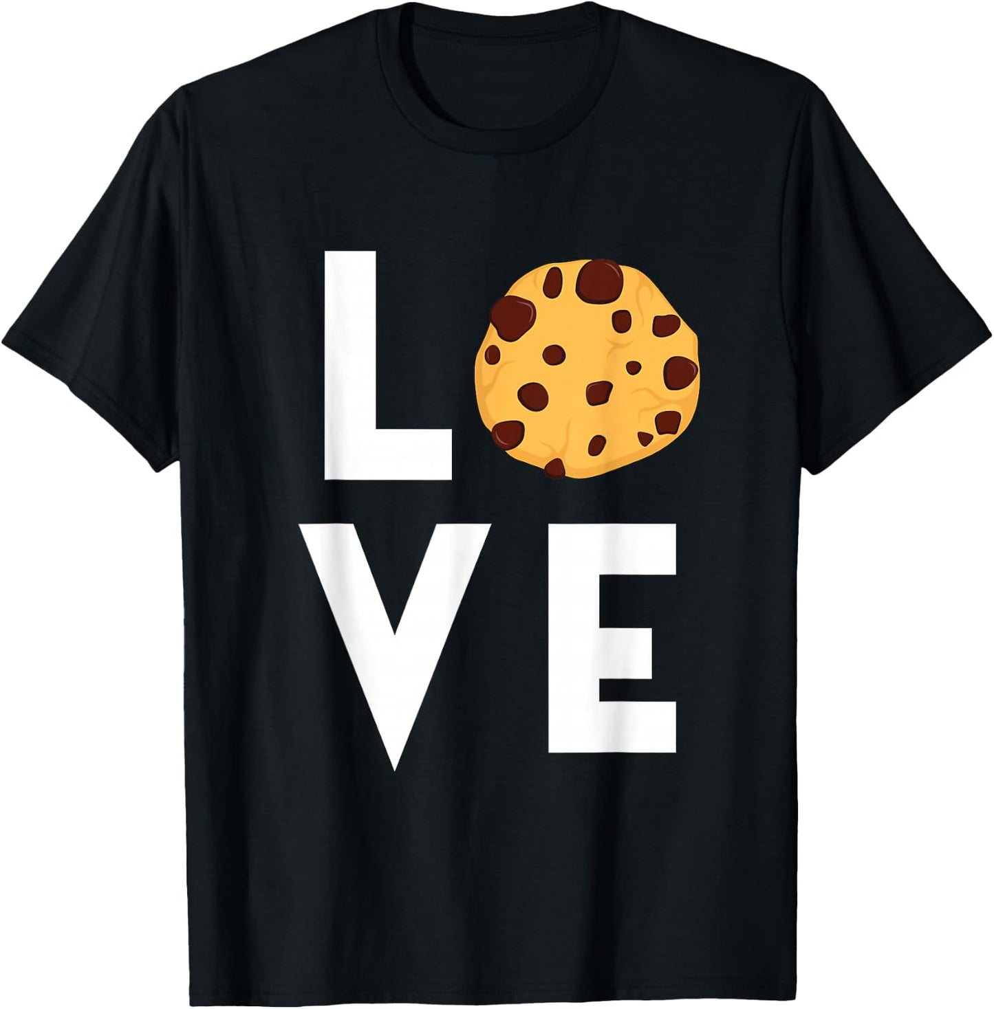 Cute I Love Chocolate Chip Cookies Funny Baking Gift Foodie T-Shirt - T-Shirt | Black