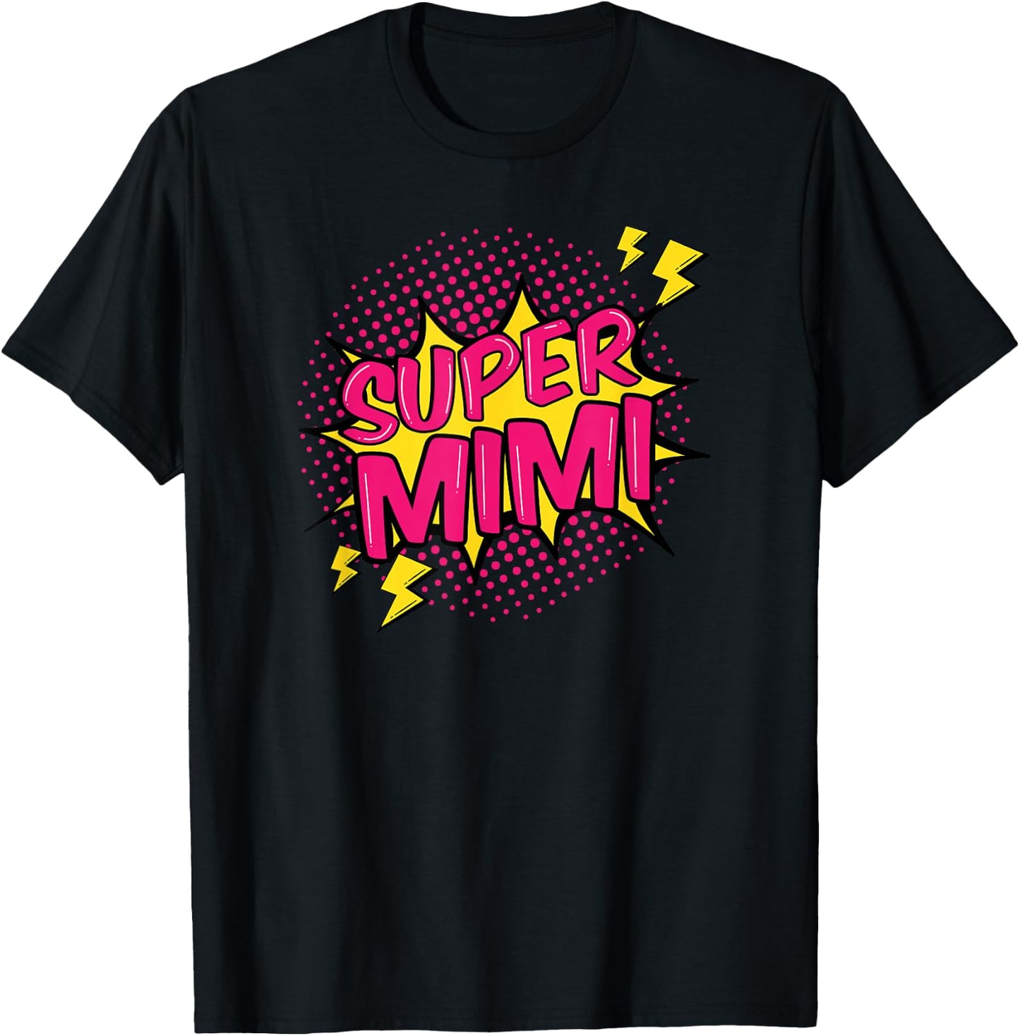 Super Mimi Superpower Grandma Family Grandmother Gift T-Shirt - T-Shirt | Black