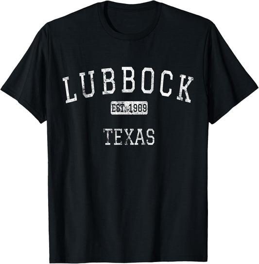 Lubbock Texas TX Vintage T-Shirt - T-Shirt | Black