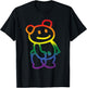Reflective Bear Gay Pride Flag LGBT-Q Ally Cute Animal T-Shirt - T-Shirt | Black