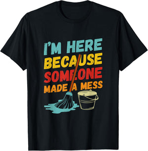 Funny Janitor Design Women Housekeeping Cleaners T-Shirt - T-Shirt | Black