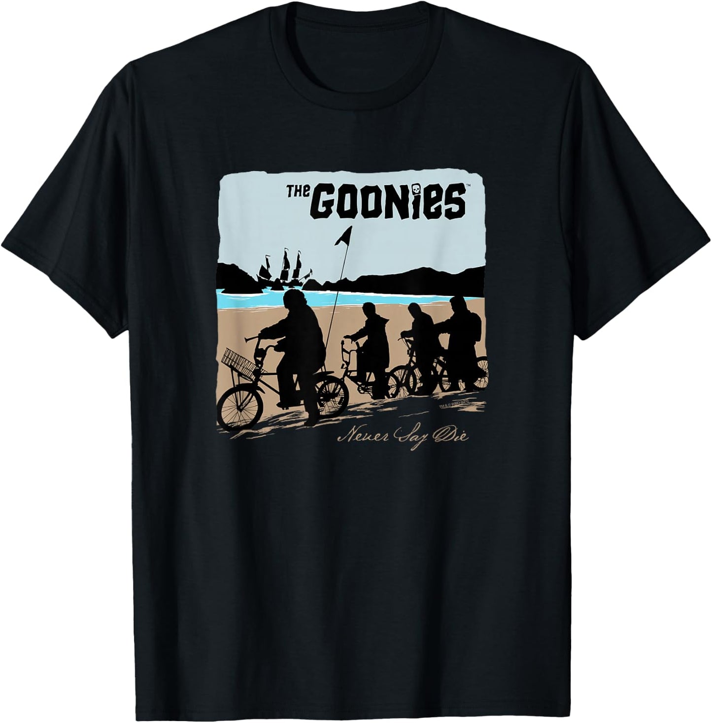 The Goonies Beach Silhouettes T-Shirt - T-Shirt | Black