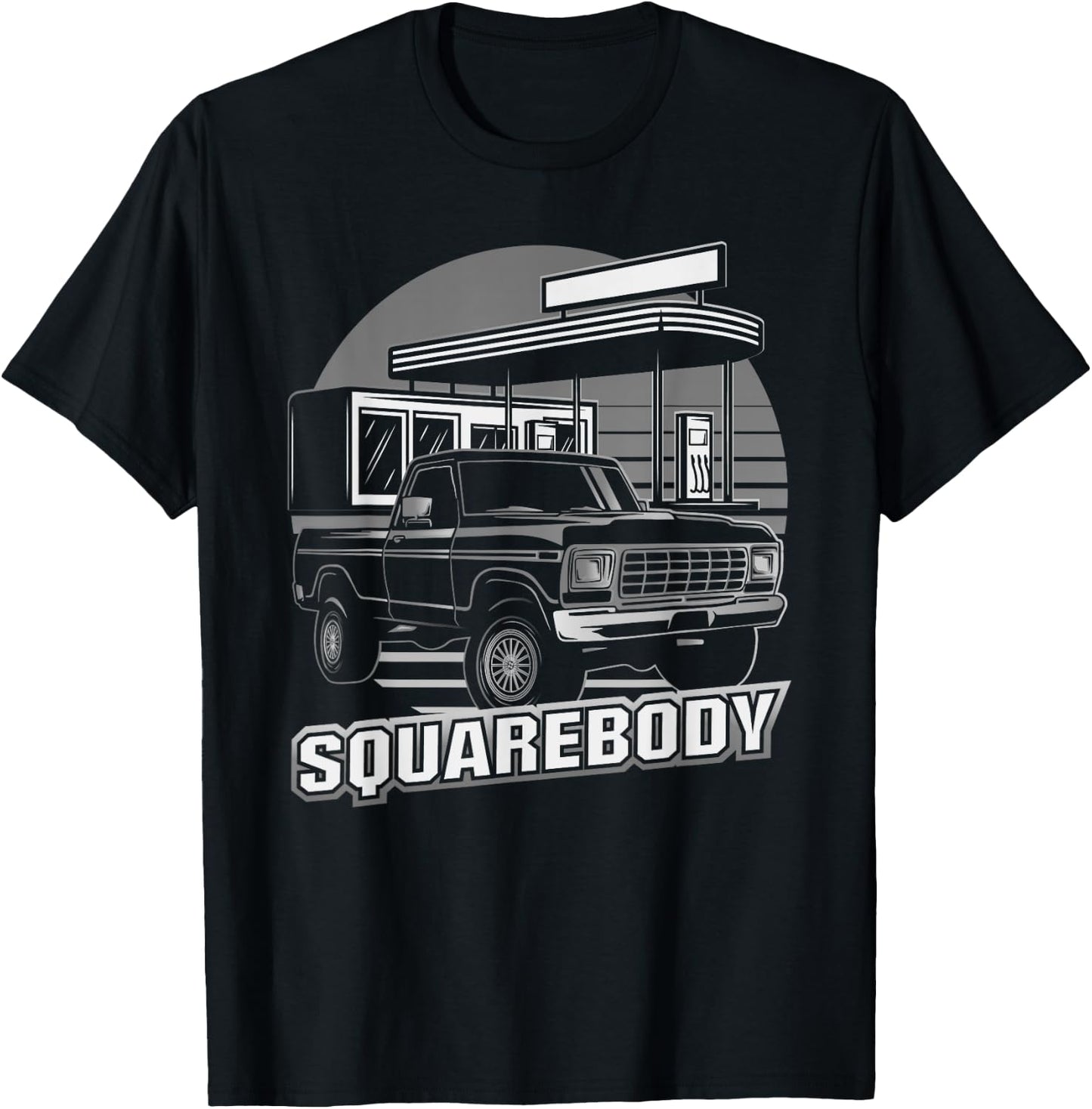 Square Body Truck Classic Squarebody Old Vintage Retro T-Shirt - T-Shirt | Black