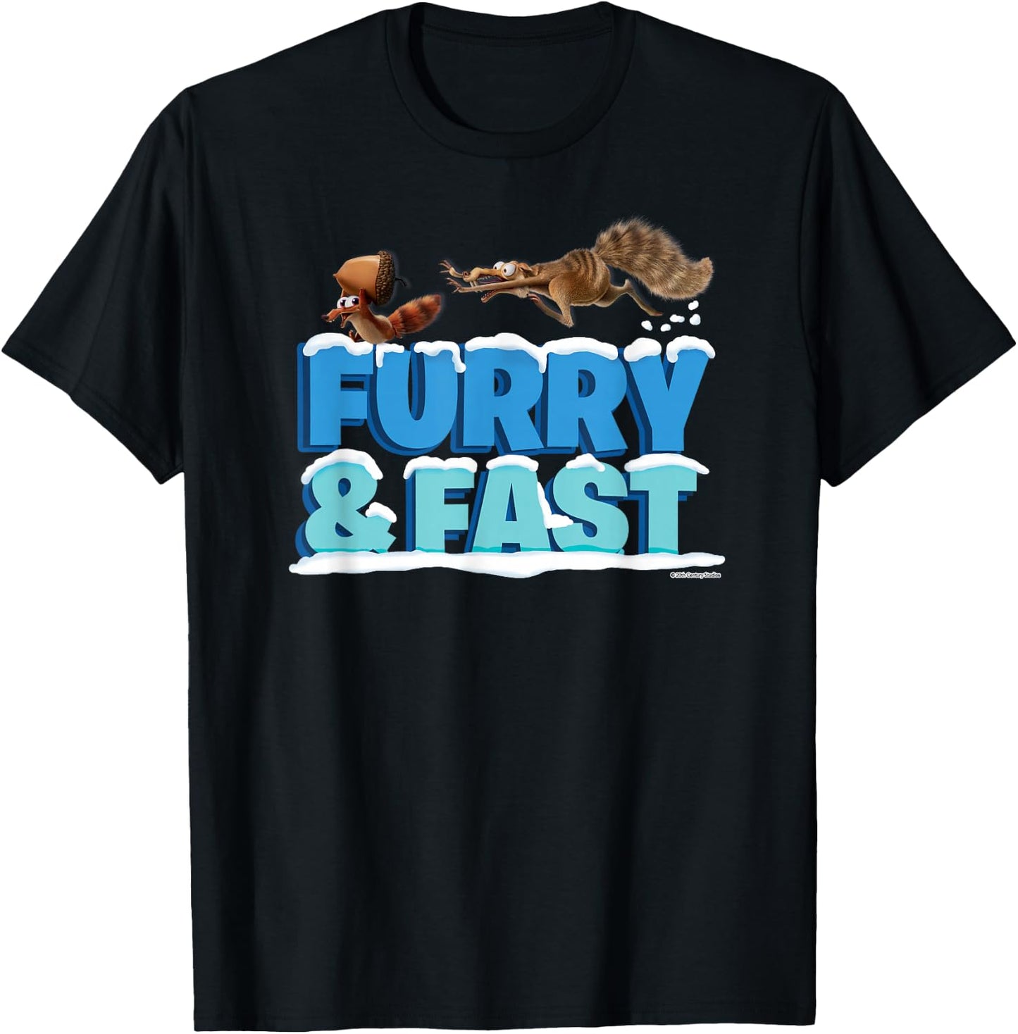 Ice Age The Adventures of Buck Wild Baby Scrat Furry Fast T-Shirt - T-Shirt | Black