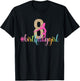 8th Birthday Gymnastics Girls Rainbow Party Gymnast T-Shirt - T-Shirt | Black