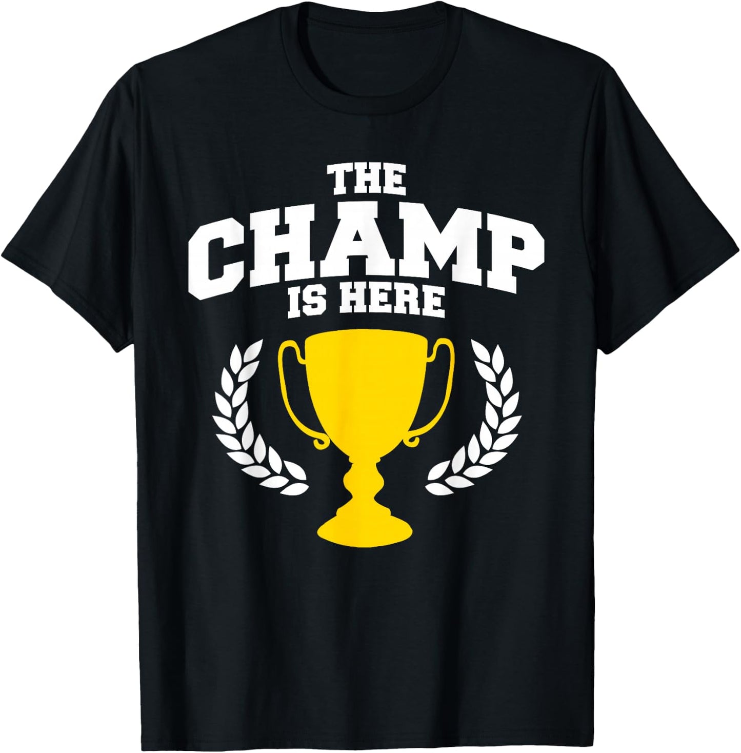 Miftees The Champ is Here Black Classic Fit Collarless Short Sleeve - Men's Small T-Shirt - T-Shirt | Black