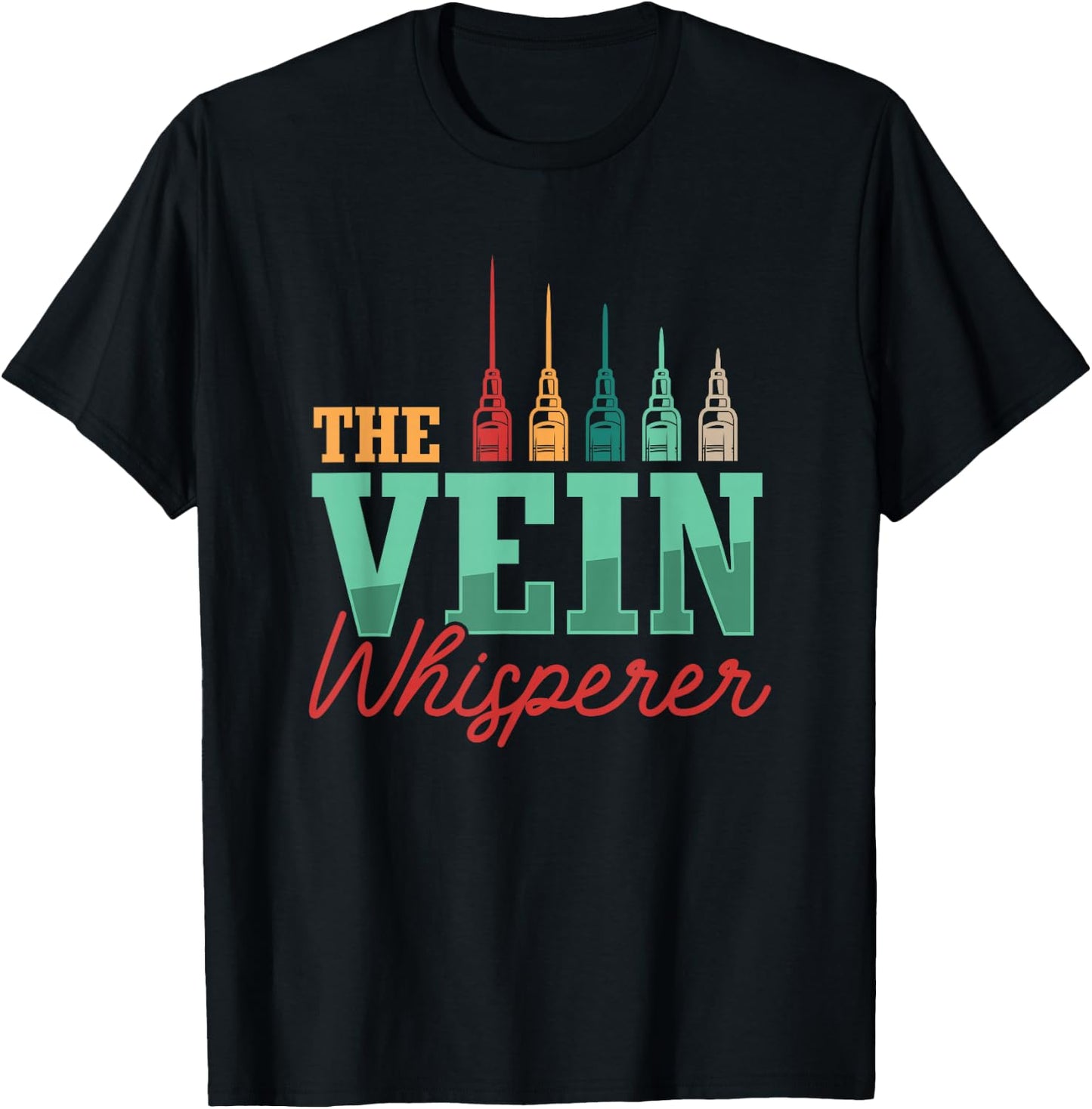 Retro Vein Whisperer Phlebotomist Medical Nurse Phlebotomy T-Shirt - T-Shirt | Black