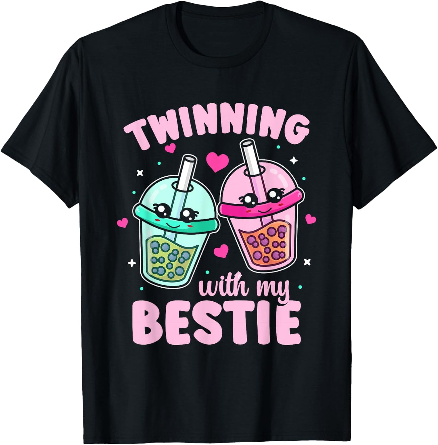 Friends Matching Twins Day Twinning With My Bestie T-Shirt - T-Shirt | Black