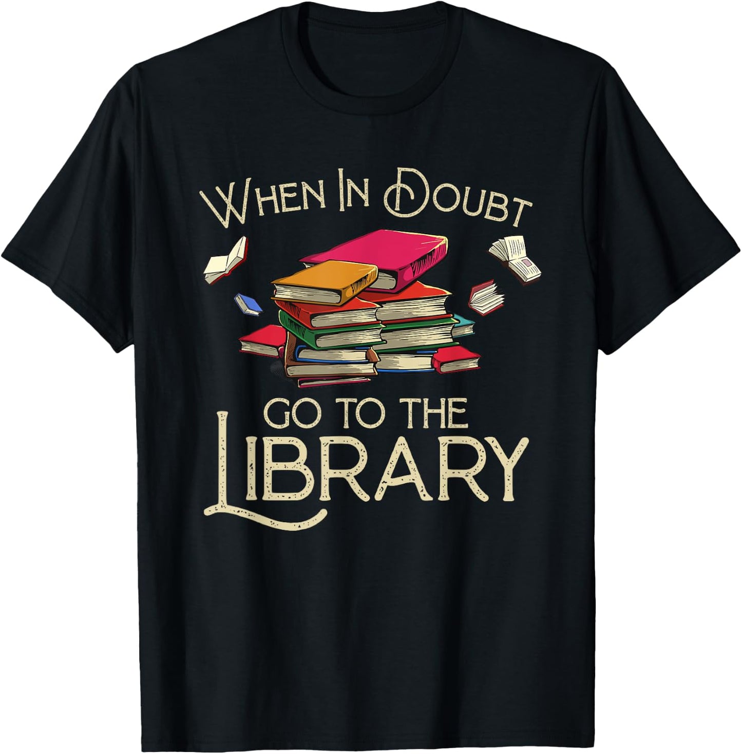 Funny Library Design Men Women Book Reader Reading Librarian T-Shirt - T-Shirt | Black