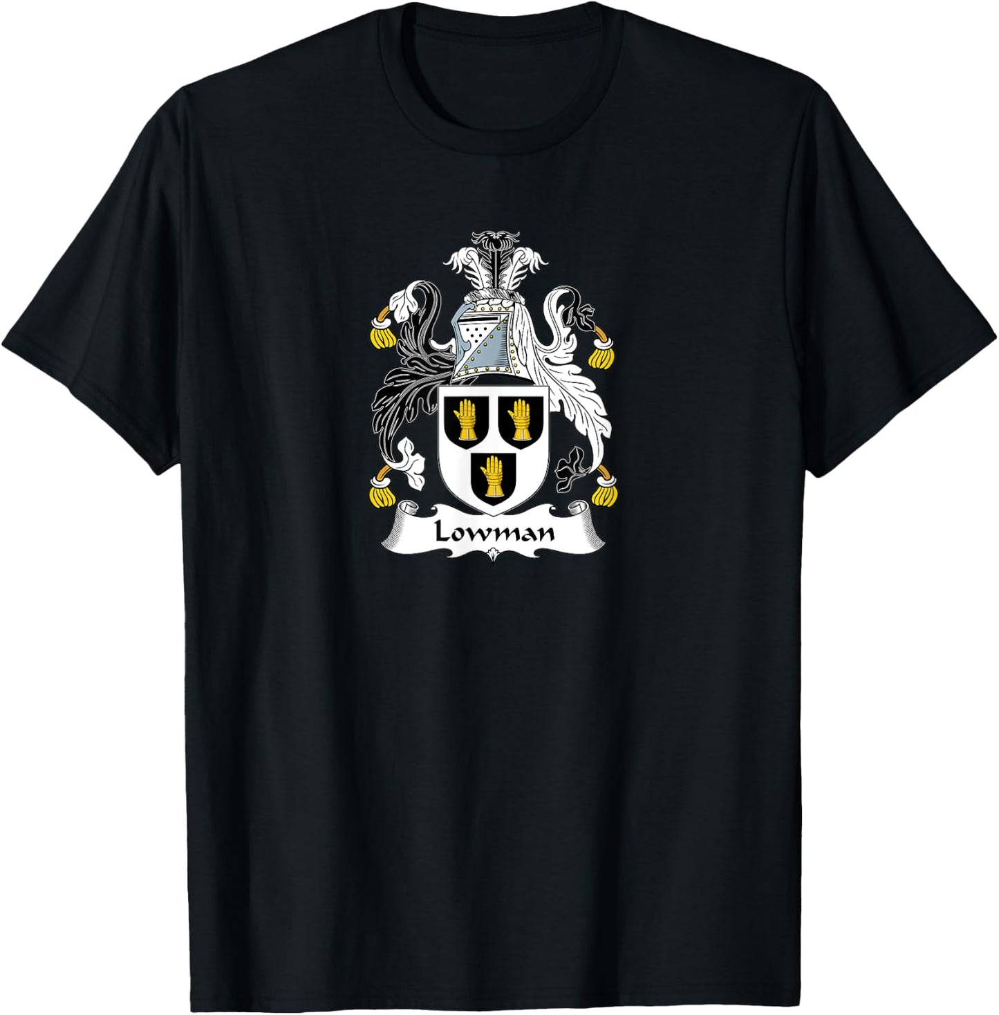 Lowman Coat of Arms - Family Crest T-Shirt - T-Shirt | Black