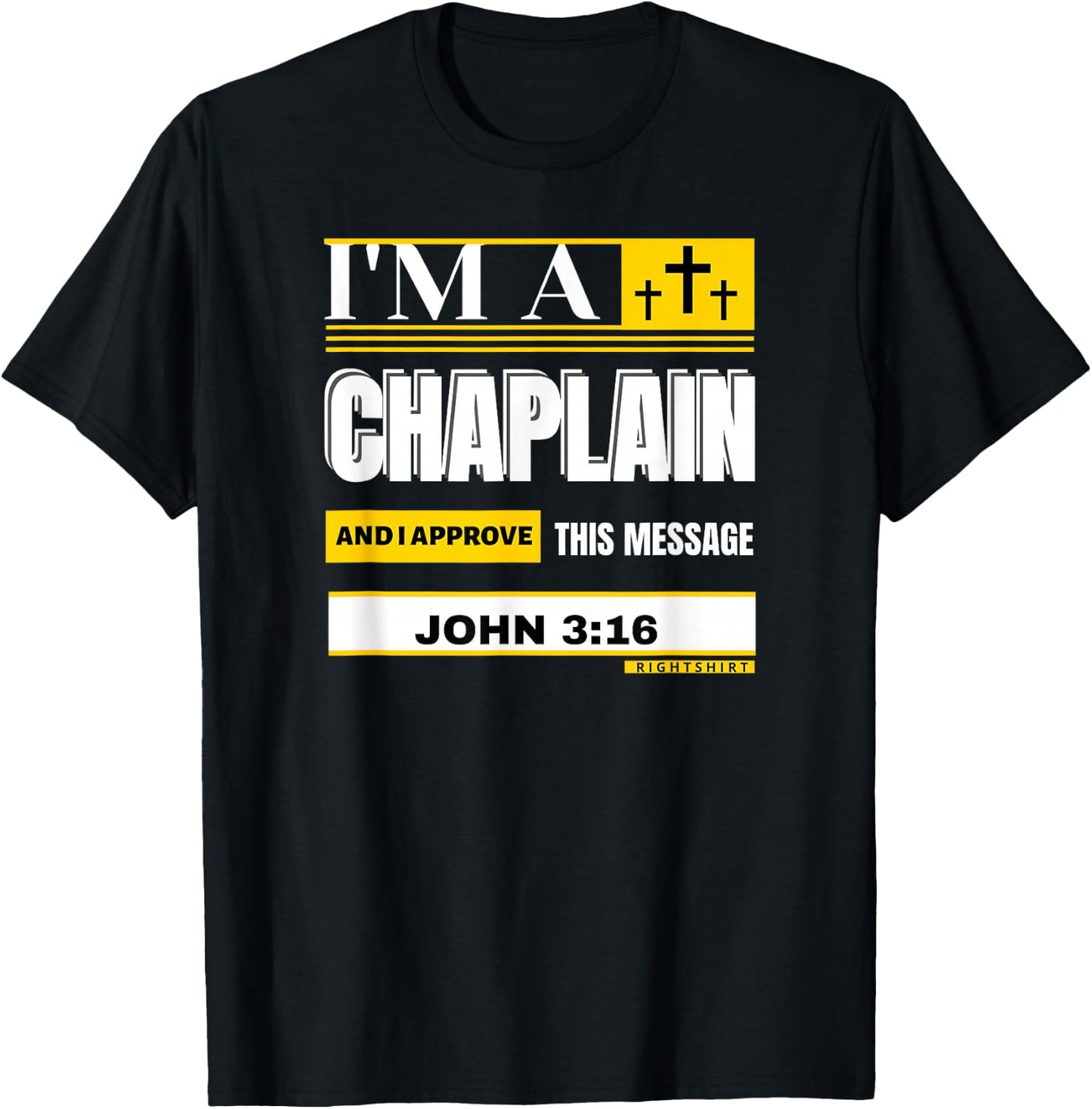 ARMY NAVY CHAPLAIN Appreciation Christian MESSAGE JOHN 3:16 T-Shirt - T-Shirt | Black