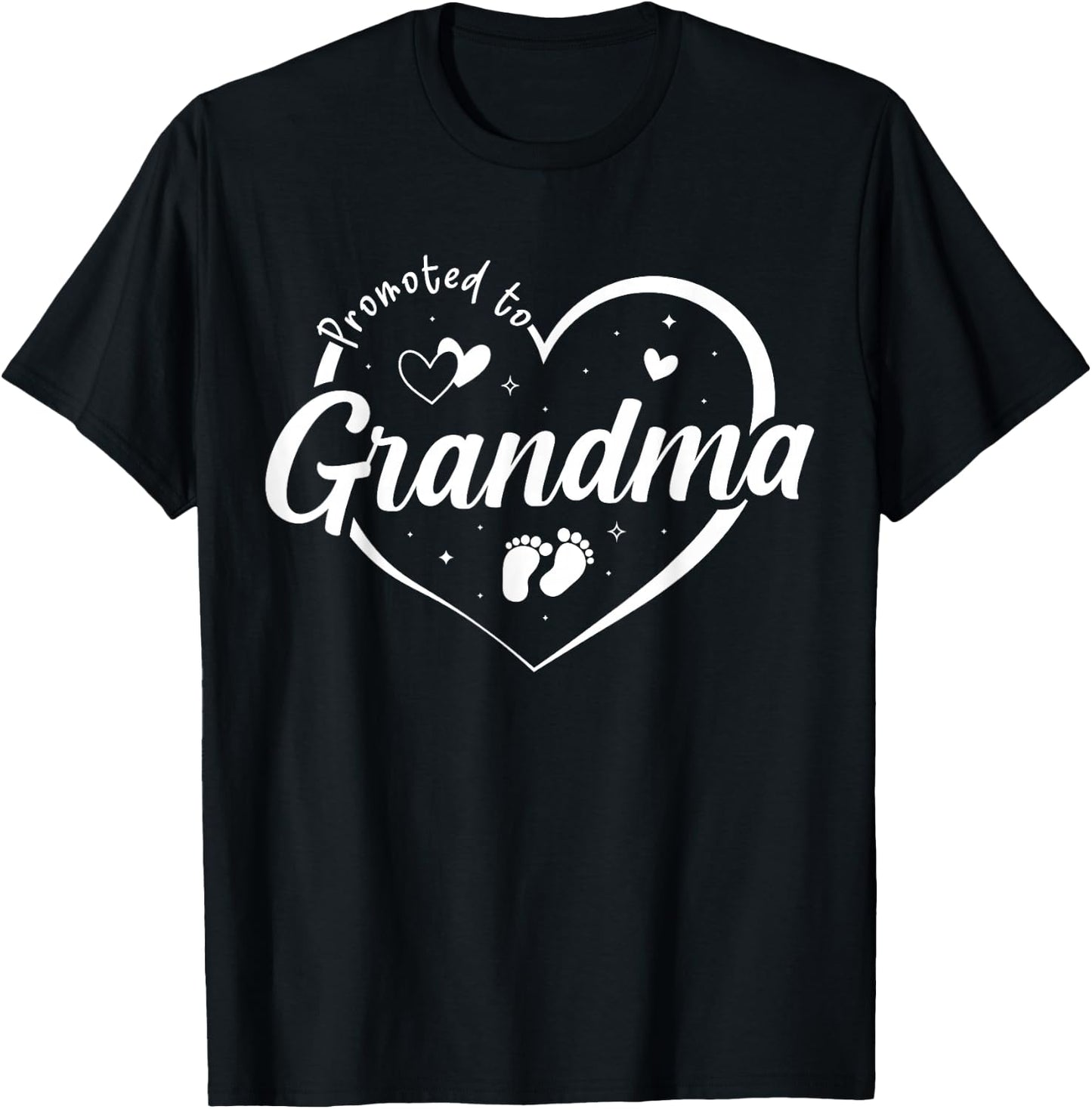 Promoted to Grandma Soon to Be Grandmom New Gigi Funny Heart T-Shirt - T-Shirt | Black
