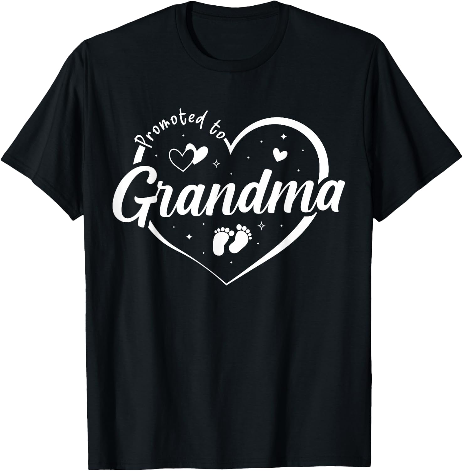 Promoted to Grandma Soon to Be Grandmom New Gigi Funny Heart T-Shirt - T-Shirt | Black