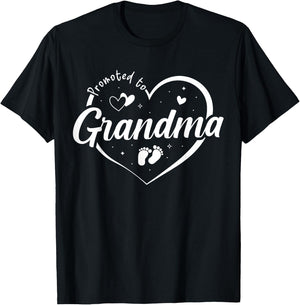 Promoted to Grandma Soon to Be Grandmom New Gigi Funny Heart T-Shirt - T-Shirt | Black