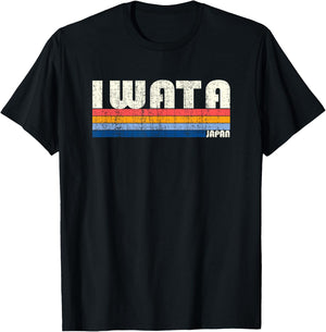 Retro Vintage 70s 80s Style Iwata, Japan T-Shirt - T-Shirt | Black