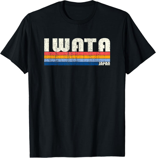 Retro Vintage 70s 80s Style Iwata, Japan T-Shirt - T-Shirt | Black